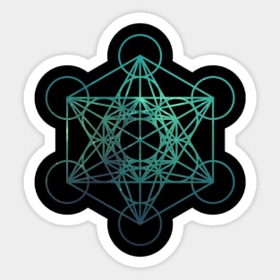 Metatron's Cube - Galactic Green Sticker